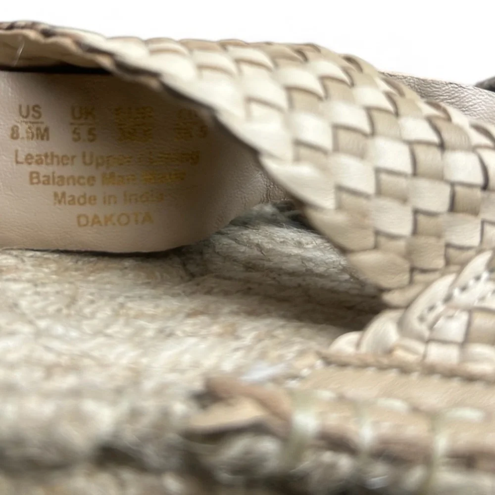 NWOB SAM EDELMAN Dakota Leather Espadrille Platform Sandals Size 8.5 M In Tan